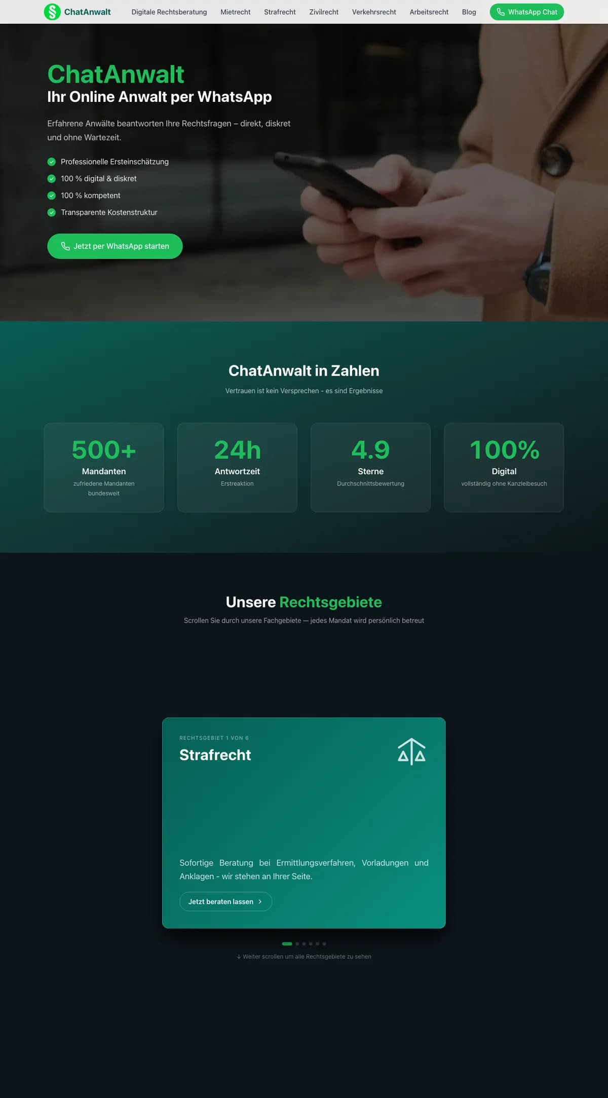 Website von ChatAnwalt