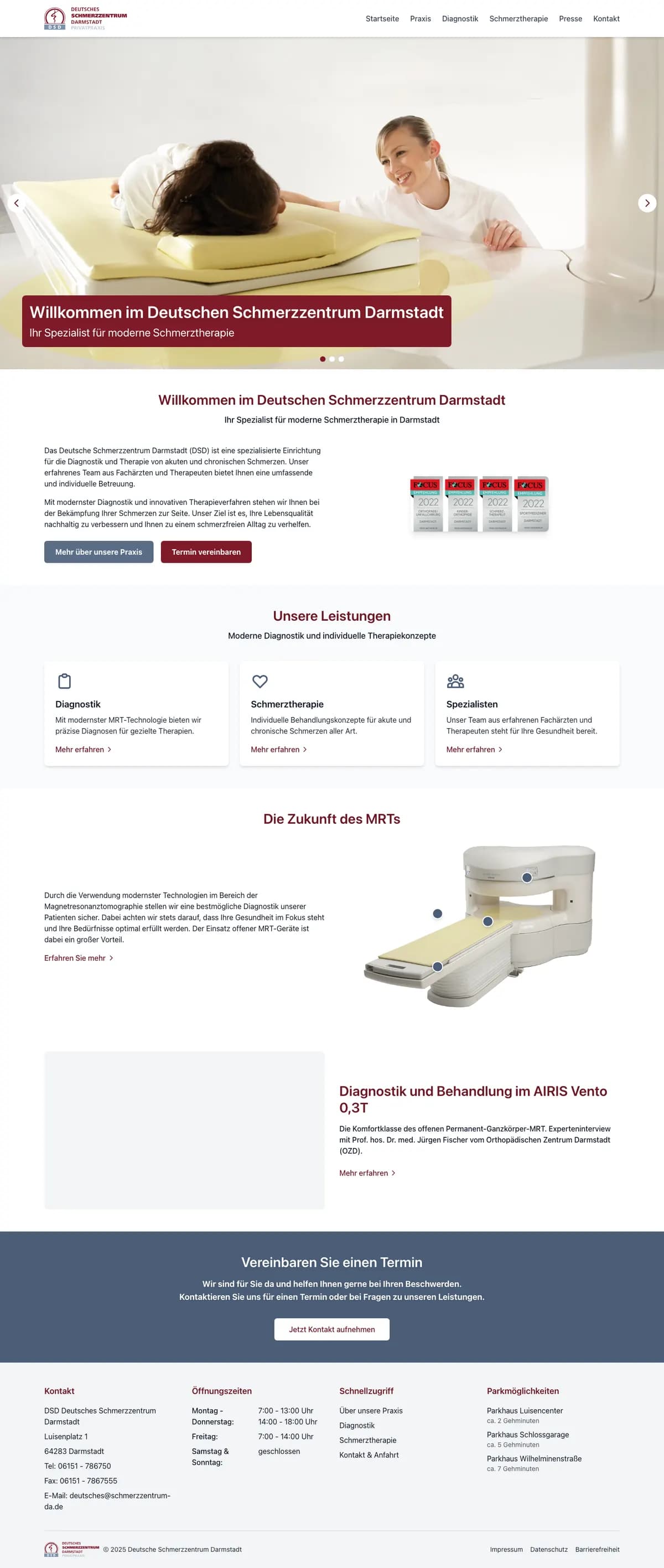 Website von Deutsches Schmerzzentrum Darmstadt