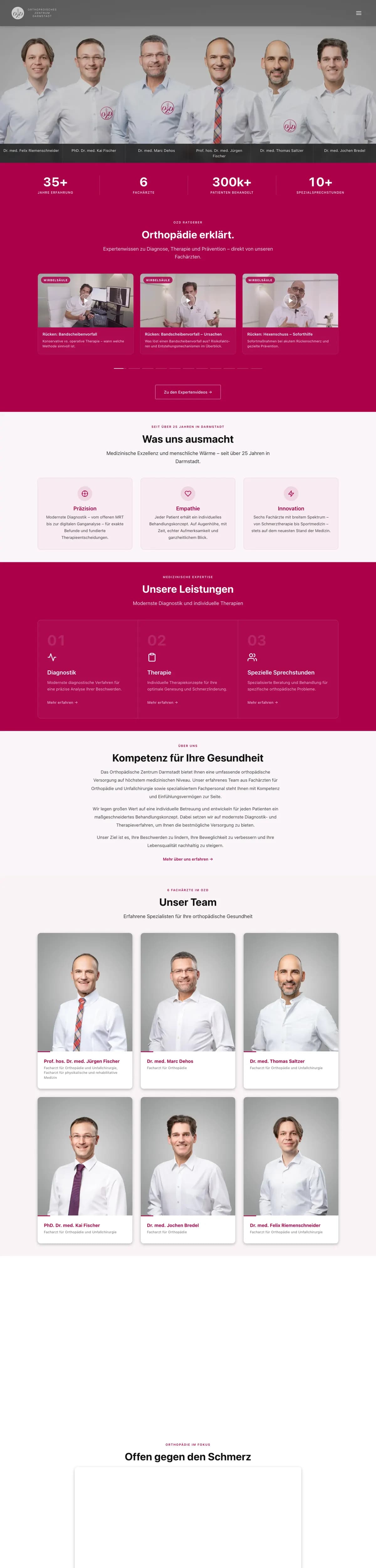 Website von Orthopädisches Zentrum Darmstadt