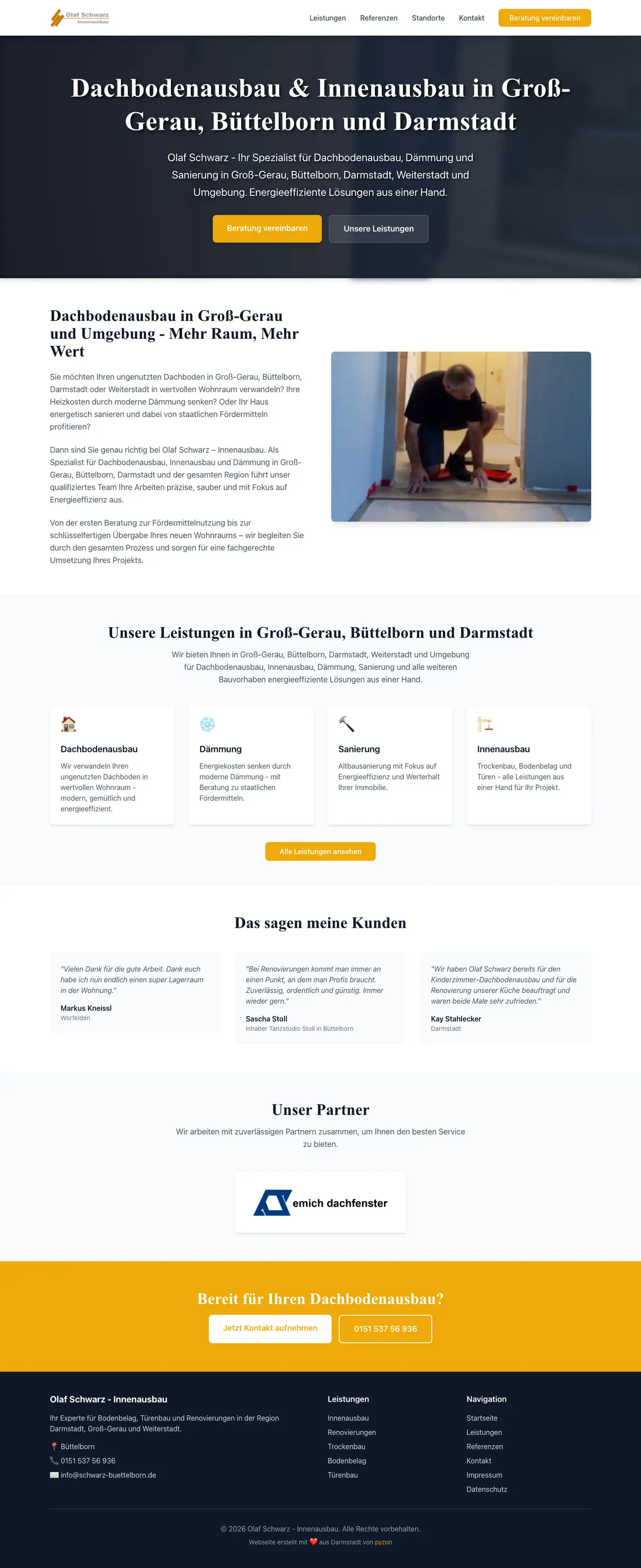 Website von Olaf Schwarz, Innenausbau