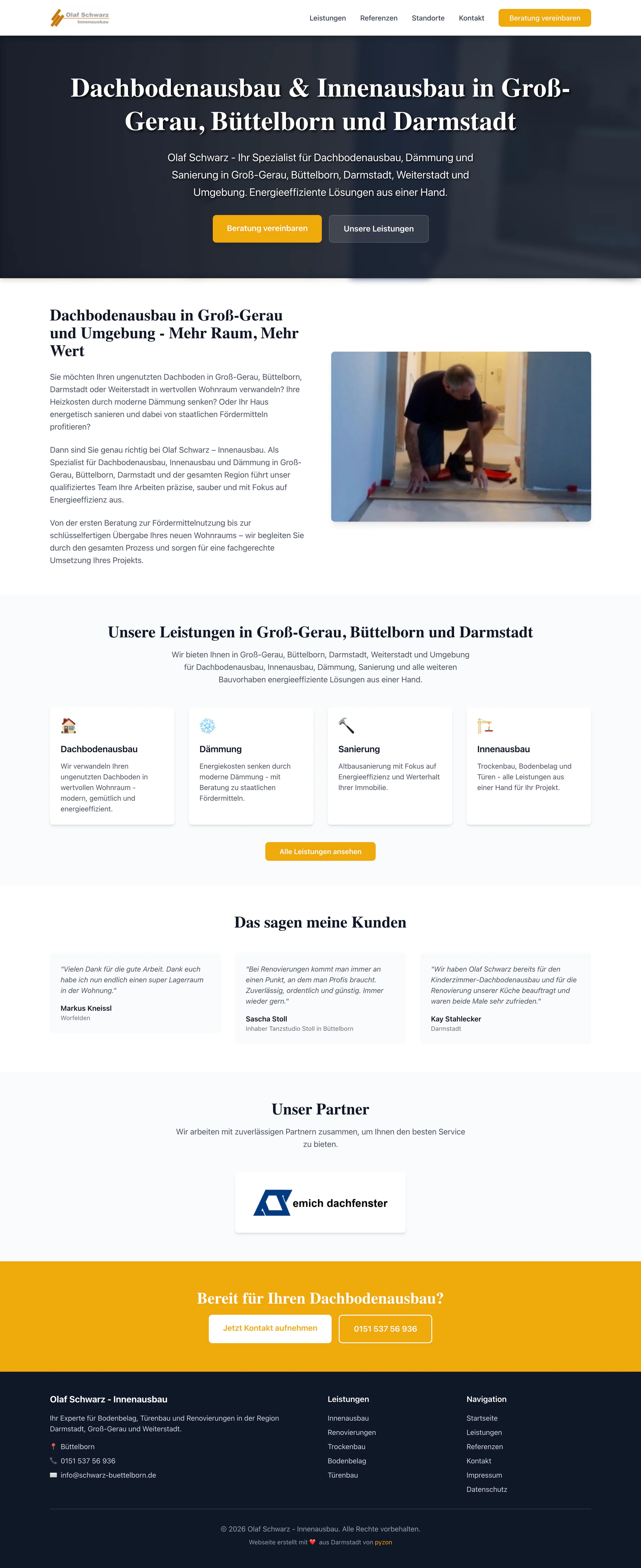Website Olaf Schwarz Innenausbau