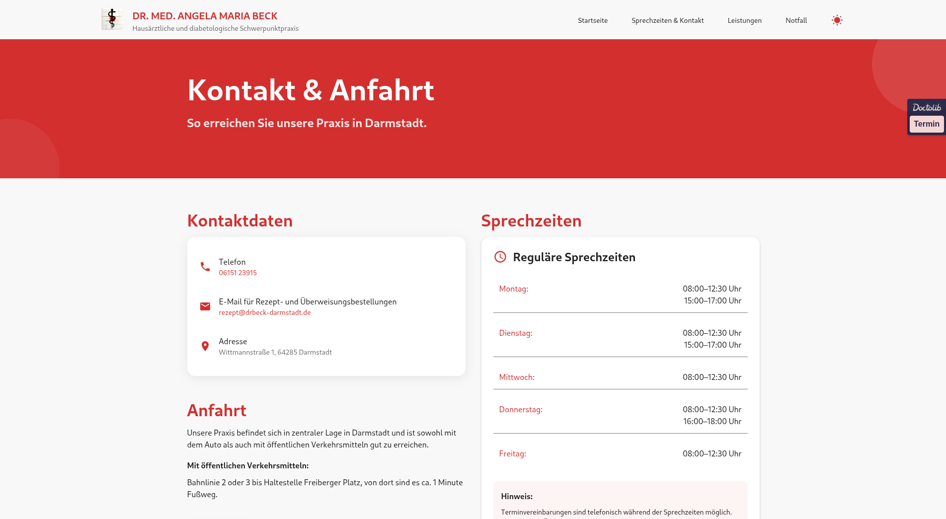 Sprechzeiten & Kontakt